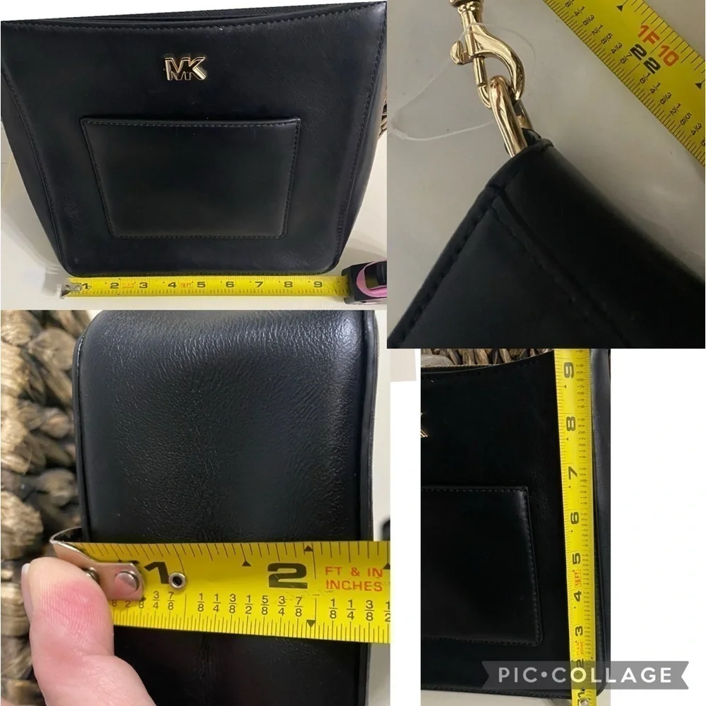 MICHAEL KORS Gloria Soft Leather Front Pocket Black Crossbody - Picture 13 of 17